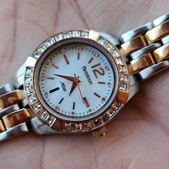 Armitron Accessories - Armitron Ladies Wristwatch Dual Silver/Gold Tone Quartz Analog Women Wrist Watch